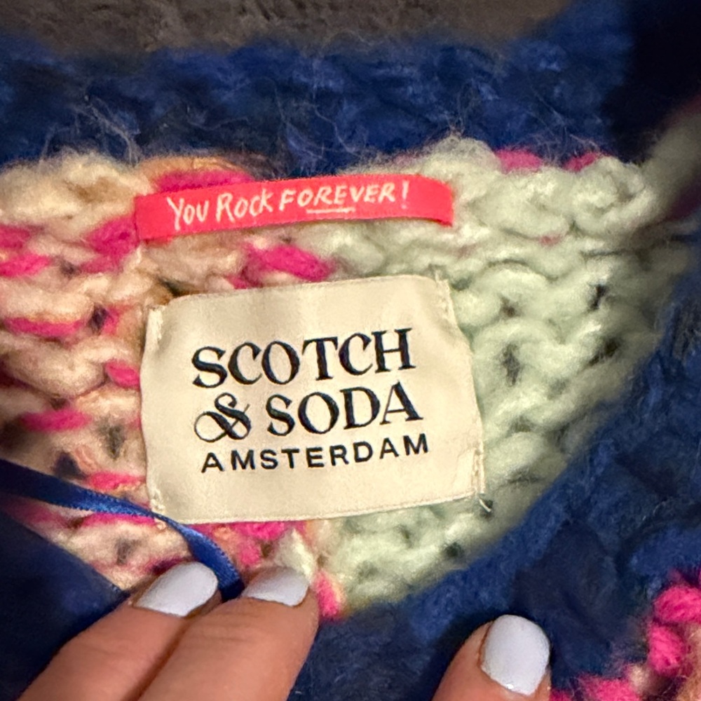 Scotch & Soda Multicolor Patchwork Sweater S/M - image 5